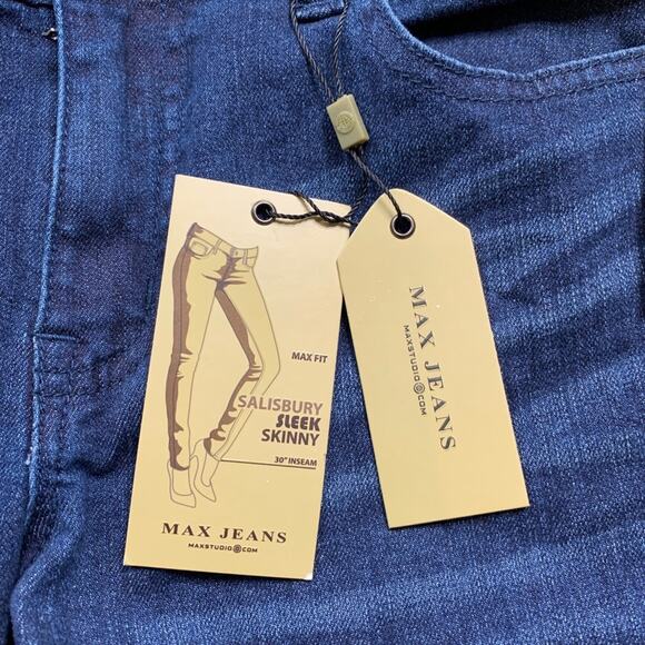 Max Studio Jeans Womens 10 Denim Salisbury Sleek Skinny Stretch Max Fit Zip Fly - Picture 4 of 12